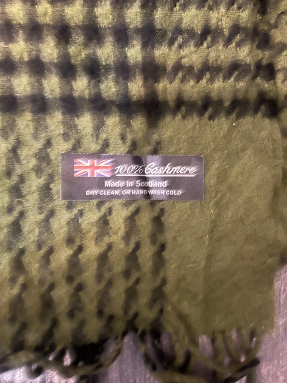 Black/Green Cashmere Scarf